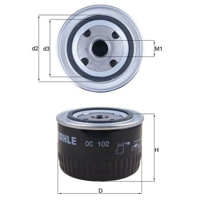 Imagen de MAHLE ORIGINAL OC 102 Filtro de aceite enroscable OPEL: Omega A Berlina, Monza A, Senator