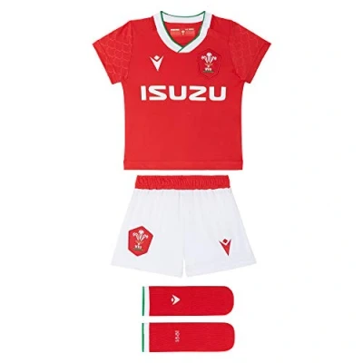 Imagen de Macron Bebé Niños 58125559 WRU M20 Camiseta con pantalones cortos y calcetines, Boxset Home, Niños, Rojo, 9 / 12M, Rosso, 12 meses