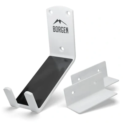 Imagen de Borgen Soporte de Pared para Bicicleta Pedal Bicicletas eléctricas, MTB, Carreras con 2 ángulos Apoyo y Almohadillas Protectoras