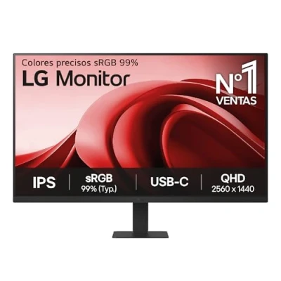 Imagen de LG 32U631A B Monitor, 32&quot;, QHD, Panel IPS, 2560 x 1440, 100Hz, 5ms, USB Tipo C, sRGB 99%, Ajuste Inclinación, Negro