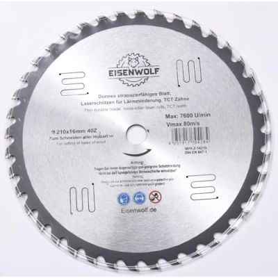 Imagen de Hoja de sierra circular para madera (210 x 16 mm, 40 dientes)
