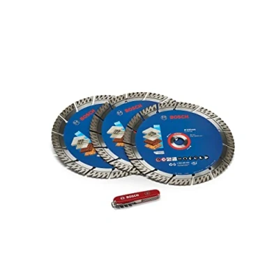 Imagen de Bosch Professional Expert Juego de discos corte diamantados MultiMaterial 3 piezas + navaja Victorinox (para hormigón, Ø 230 mm, Accesorio Amoladora Angular)