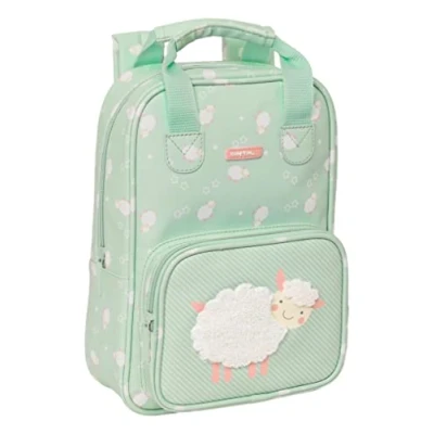 Imagen de Safta M765c, Preescolar Ovejita Mochila Infantil Con Asas Fácil Limpieza Ideal Para Niños, De Diferen Unisex Verde (Green), Estándar