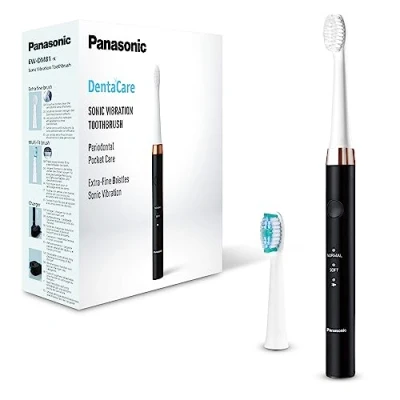 Imagen de Cepillo eléctrico Panasonic EW DM81 K503, 2 cabezales incluidos, temporizador, modos de funcionamiento, diseño ergonómico, 31.000 movimientos por minuto, vibraciones sónicas, negro