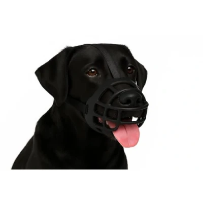 Imagen de Bozal para Perros XL de Silicona Ajustable y Suave Seguro cómodo Entrenar, pasear o visitar al Veterinario Flamingo Benzo