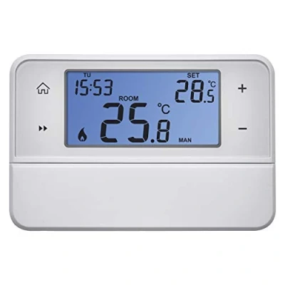 Imagen de Emos Termostato de ambiente digital compatible con OpenTherm, programable, cableado, montaje en superficie, blanco, 12,6 x 8,4 2,6 cm