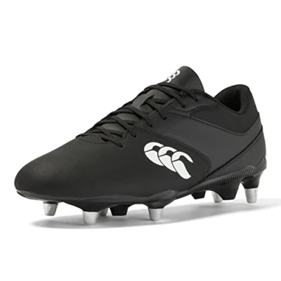 Imagen de Canterbury Botas de Rugby Unisex Phoenix Raze Soft Ground, Negro y Blanco, 42 EU