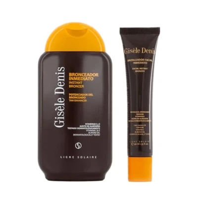Imagen de GISÈLE DENIS Pack Solar Bronceado, Bronceador Facial Inmediato 40 ml + 200 ml, Acelerador con Extractos y Aceites, Intensificador Potenciador