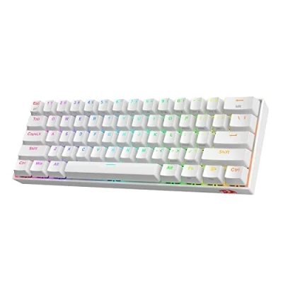 Imagen de Redragon K530 Pro 60% teclado mecánico RGB inalámbrico, Bluetooth/2,4 GHz/cableado, 3 modos, 61 teclas, compacto para juegos, base intercambiable en caliente 100%, PCB montado mod libre e