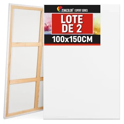 Imagen de Zenacolor Lienzo 150 x 100 Set de 2 Lienzos para Pintar sin Ácido Apto Todo Tipo Pintura sobre