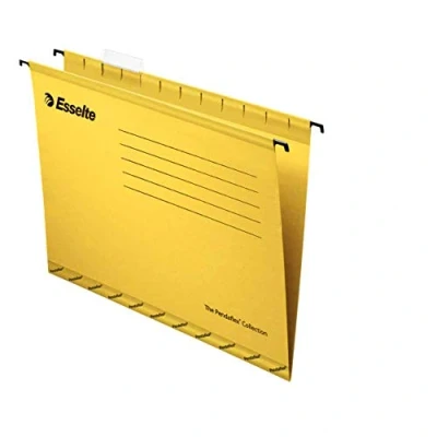 Imagen de Esselte Pendaflex Carpeta con ganchos para colgar (tamaño folio, 25 unidades), color amarillo
