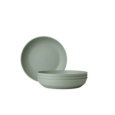 Imagen de Mepal Plato hondo 4 piezas Silueta Apto para lavavajillas y microondas Platos de plástico llanos Vajilla 21 cm Nordic sage