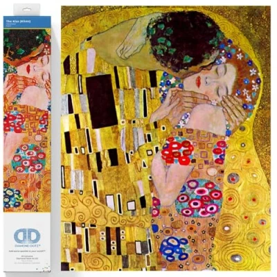 Imagen de Diamond DOTZ Painting de Klimt. Cuadro Diamantes 5D El Beso. Kit Completo Pintura con 71.12 x 55.90 cm