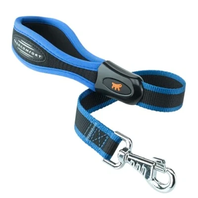 Imagen de Ferplast ERGOCOMFORT GM25/55 Correa Corta para Perros de Nylon, Mango ergonómico, Acolchado Suave, Largo 55 cm x 2,5 cm, Azul