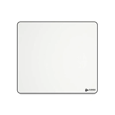 Imagen de Glorious Gaming Alfombrilla de tela (XL pesada) Bordes cosidos, superficie lisa para velocidad y control, base antideslizante, lavable a máquina, grande (460 x 410 5 mm) Blanco