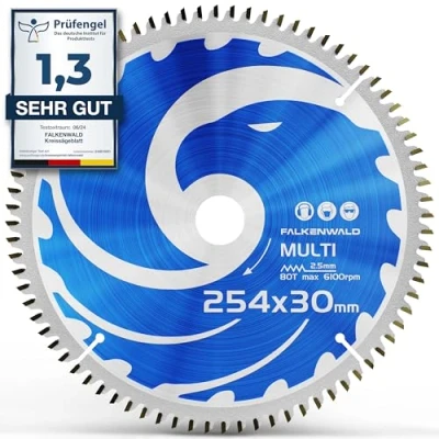 Imagen de FALKENWALD Hoja de Sierra Circular 254 x 30 mm Disco Corte compatible con Tronzadora y Bosch &amp; Metabo