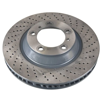 Imagen de FEBI BILSTEIN 172937 Disco de freno Eje delantero, derecha 340 34 5 130 perforado/ventil. int. revestido altamente carbonizado PORSCHE: 911 Targa