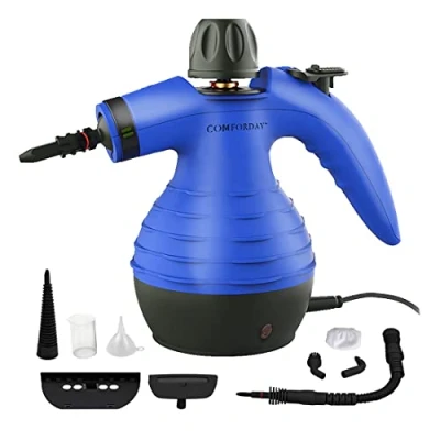 Imagen de COMFORDAY Limpiador de Vapor Mano, Vapores Portátil Usos Múltiples con 9 Accesorios para Quitar Manchas, Alfombras, Cortinas, Asientos Auto, Cocina, Chinches, Piso, Baño