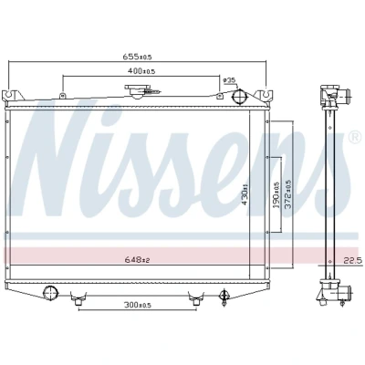 Imagen de NISSENS 62988 Radiador, refrigeración del motor Aluminio 428 672 23 Aletas soldadas NISSAN: TERRANO 1