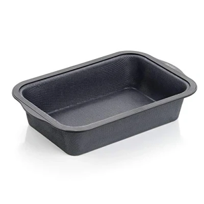 Imagen de ZENKER Molde Repostería Rectangular Brownie Excellence en silicona reforzada con fibra de vidrio y borde nailon, negro gris, 28x18x6cm, 1ud.