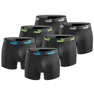 Imagen de PUMA Calzoncillos tipo bóxer para hombre, 6 unidades, edición limitada, color negro, New Tripple Black, L
