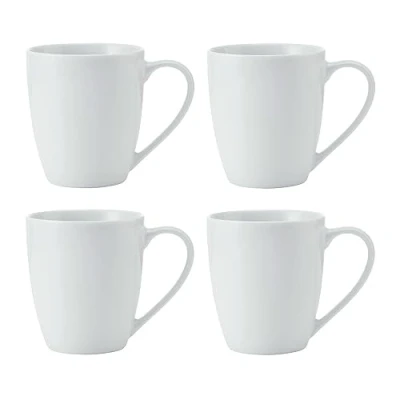 Imagen de Mikasa Chalk Tazas de Porcelana, Juego 4 Blancas para Té y Café, 380ml, Aptas Lavavajillas Microondas