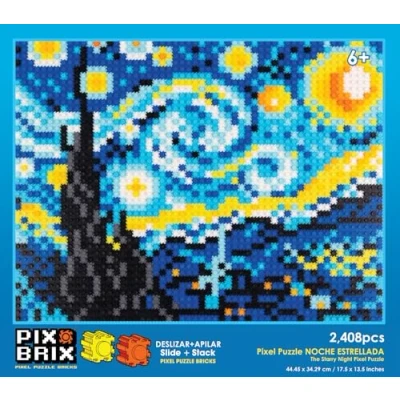 Imagen de Cefa Toys Pix Brix Pixel art Mosaico Noche Estrellada Van Gogh 2480 Piezas,construccines Horizontal,Vertical,Diagonal,CREA mosaicos,Figuras 2D,3D, Compatible con Otras Marcas,Niños a Partir de 6 años.