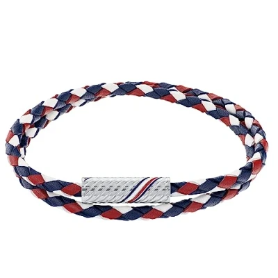 Imagen de Tommy Hilfiger Pulsera, Hombre, Talla: One Size, Silber rot weiss blau