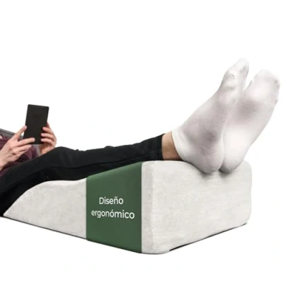 Imagen de Well B4 Almohada para piernas hinchadas con Varices PLANO Cojin reposapiernas, dolor de espalda y rodillas, cuña pesadas, mejora la circulación, ergonomico, transpirable lavable