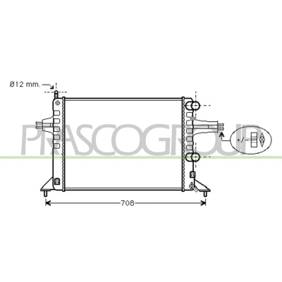 Imagen de PRASCO OP017R012 Radiador, refrigeración del motor Aluminio 543 378 23 Aletas unidas mecánicamente OPEL: Astra G CC, Berlina