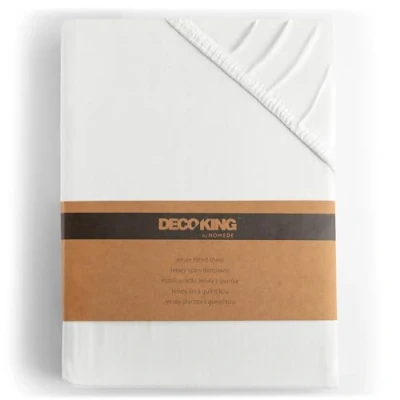 Imagen de DecoKing 80x200 90x200 cm 100% Algodón Peinado Sábana Bajera Ajustable Jersey Blanco Amber Collection