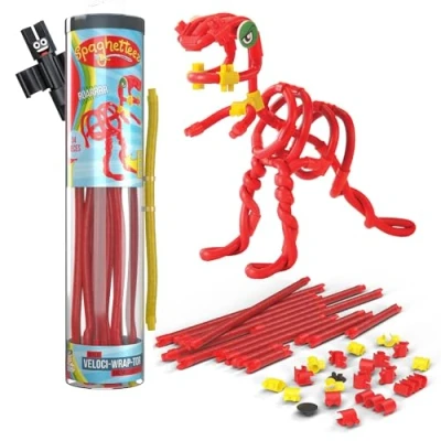 Imagen de spaghetteez Veloci Wrap Tor Flexible Velociraptor Building Set for Kids Bendable, Stretchable, Connectable Dino Toy Stem Learning, Creative Play, and Imagination Development Ideal Age 5+
