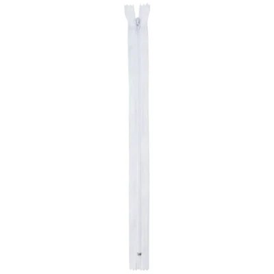 Imagen de Trimz 30 cm ( 300 mm) una Manera topes de Cremallera con 4 mm Dientes 10pcs, poliéster, Blanco, x 1