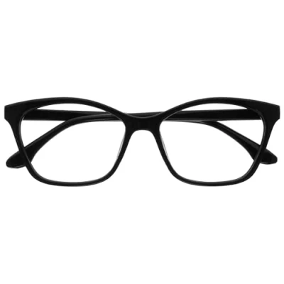 Imagen de OPULIZE KAT Gafas de Lectura Elegante Montura Ojo Gato Negro Brillante Hombres y Mujeres Bisagras Muelle R59 1 +1.00