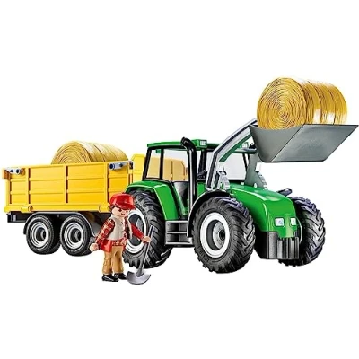 Imagen de PLAYMOBIL Tractor with Trailer (9317), para niños.