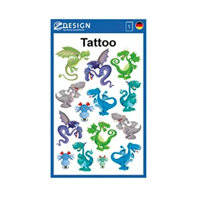 Imagen de Avery Zweckform Tatuajes 76 x 120 mm Multicolor 1BG, diseño de dragón