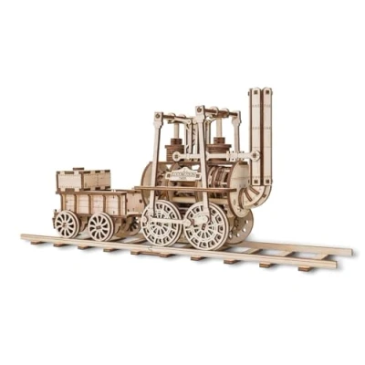 Imagen de EWA Eco Wood Art Locomotora mecánico 3D de Madera Rompecabezas para Adultos y Adolescentes Montaje sin pegamento 325 Piezas, Color Naturaleza (Locomotion)