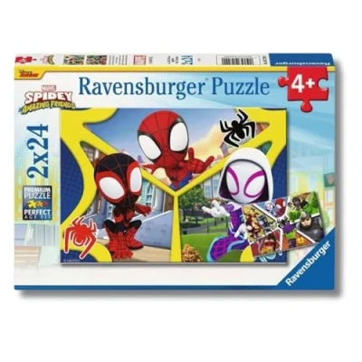 Imagen de Ravensburger Puzzle Spidey, Colección 2 x 24, de 24 Piezas, para Niños, Edad Recomendada 4+ Años
