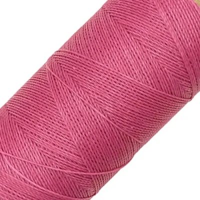 Imagen de Linhasita Bobina Hilo Encerado 100gr / 360 Metros 0,5 mm de Grosor Poliester Macrame 30 Colores (Rosa Fucsia)