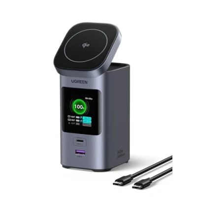 Imagen de UGREEN Nexode Power Bank 20000mAh 145W, Batería Externa Carga Inalámbrica Qi2 15W con 2 USB C 1 Tipo A, Cargador Portatil Compatible iPhone 16/15/14/13/12 Plus Pro MAX, Macbook, Galaxy S24, ECC.