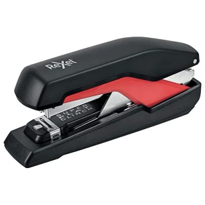 Imagen de Rexel Supreme Omnipress SO60 grapadora de tiras completas, capacidad 60 hojas, plana, incluye grapas, cuerpo metal, negro/rojo, 2115680