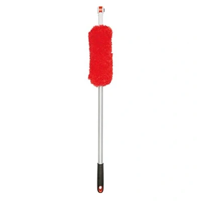 Imagen de Good Grips 3 in 1 Limpiador de Largo Alcance Microfibra Extensible Sistema con Cabezales Intercambiables, Naranja, Juego 4
