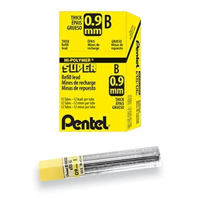 Imagen de Pentel Minas Super Hi Polymer 0,9mm B Pack de 12