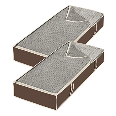 Imagen de Whitmor Java Juego de 2 Bolsas con Cremallera para Debajo la Cama, Tela, marrón, Jumbo, Unidades