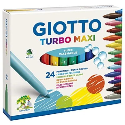 Imagen de Rotulador giotto turbo maxi caja de 24 colores lavables con punta bloqueada