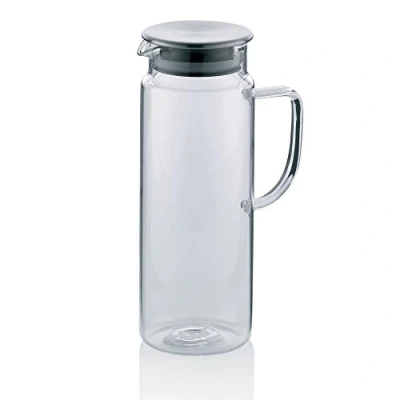 Imagen de Kela 11397 Pitcher Jarra (1 l, Cristal, con Tapa de Acero Inoxidable, diámetro 8,5 cm, Altura 23 cm)