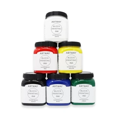 Imagen de Artway Tinta de Impresión en Bloque 250ml Pack Surtido 6 Colores Ideal para Relieve, Block y Linóleo