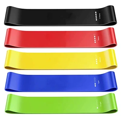 Imagen de Wayexe Bandas de Resistencia Elasticas Fitness Musculación para Yoga Pilates Gluteos Cadera Cintas Elásticas Fuerza Bands Entrenamiento Ejercicios Banda Antideslizantes Mujer Hombre
