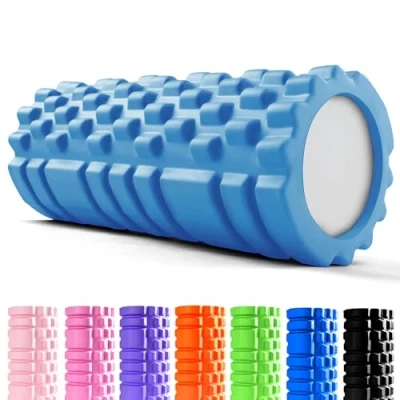 Imagen de unycos Rodillo para Masajes Musculares【33x14 cm】Cilindro de Espuma Dura Fitness, Terapia con Foam Roller Herramienta Automasaje Mayor Recuperación y Flexibilidad (Azul Claro)