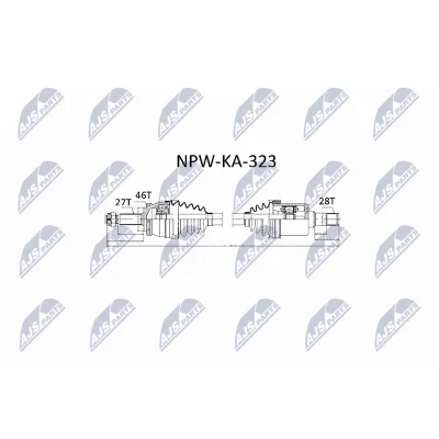 Imagen de NTY NPW KA 323 Árbol de transmisión Eje delantero 680 Caja cambios manual KIA: cee‘d I Hatchback